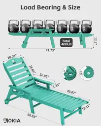 Aokia Chaise Lounge Chair with… — Photo 3