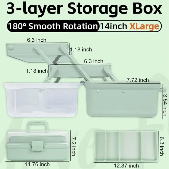 TERGOO 14in 3-Layer Craft Organizer… — Photo 2