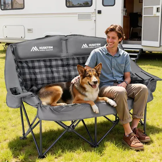 Huskfirm Padded Double Camping Chair… — Photo 2