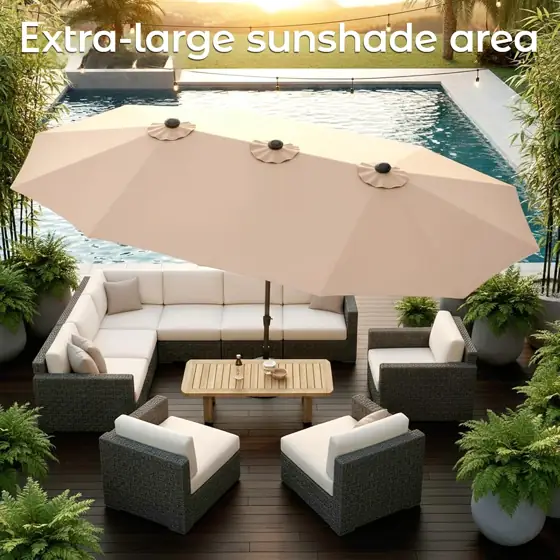 15ft Patio Umbrella with Base,Large… — Photo 3
