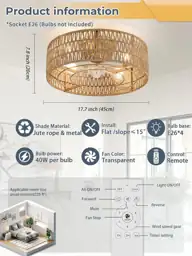 Boho Caged Flush Mount Ceiling… — Photo 3