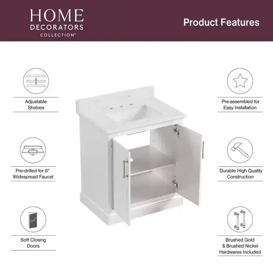 Ravenscroft 31 in. Single-Sink White… — Photo 3