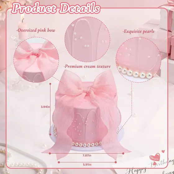 Novabright Pink Bow Fake Cake… — Photo 2
