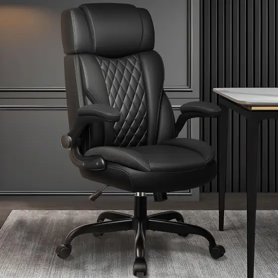 Office Chair Flip-Up Arms, Leather… — Photo 2