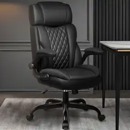 Office Chair Flip-Up Arms, Leather… — Photo 2