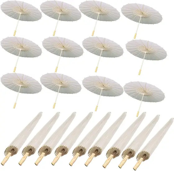 40-Pack White 23.6" Paper Parasols… — Photo 1