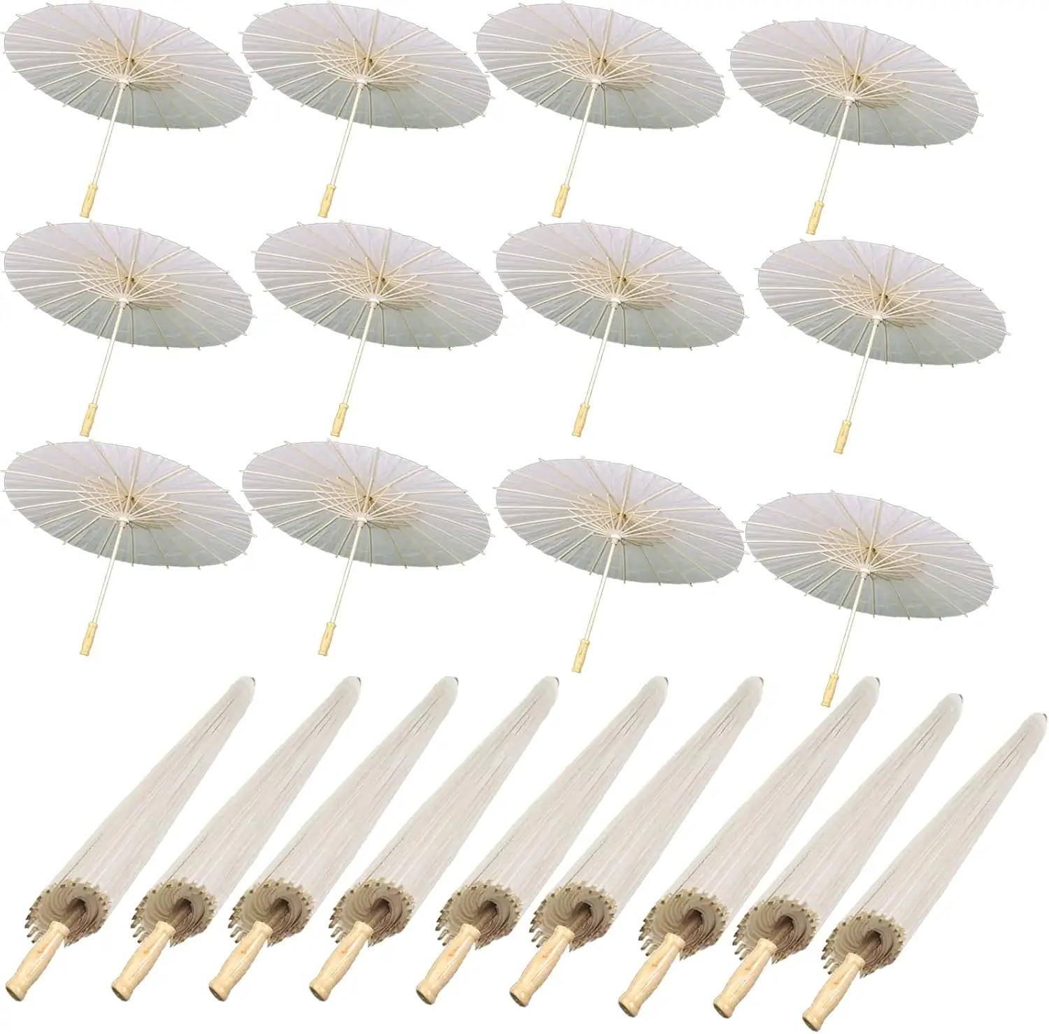 40-Pack White 23.6" Paper Parasols… — Photo 1