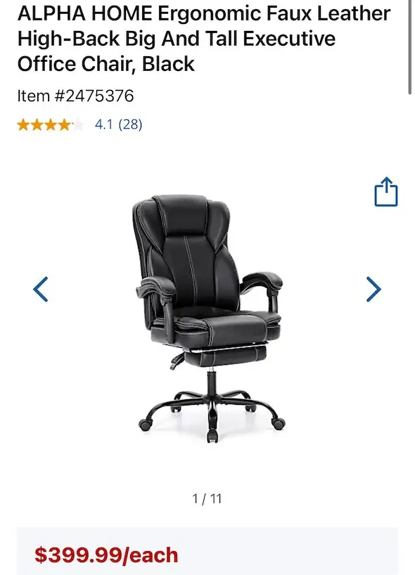 ALPHA HOME Ergonomic Faux Leather… — Photo 1