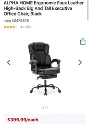 ALPHA HOME Ergonomic Faux Leather… — Photo 1