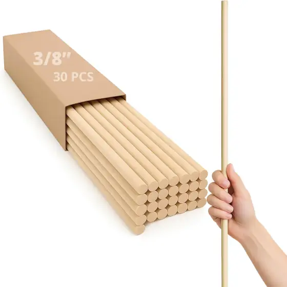 30pcs Birch Dowel Rods 3/8… — Photo 1