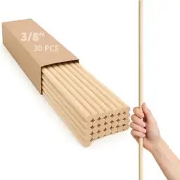 30pcs Birch Dowel Rods 3/8… — Photo 1
