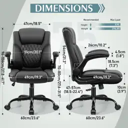 Leather Office Chair, Ergonomic Back… — Photo 3