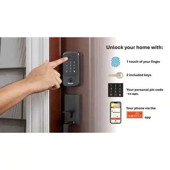 Square Fingerprint Bronze Electronic Single-Cylinder… — Photo 3