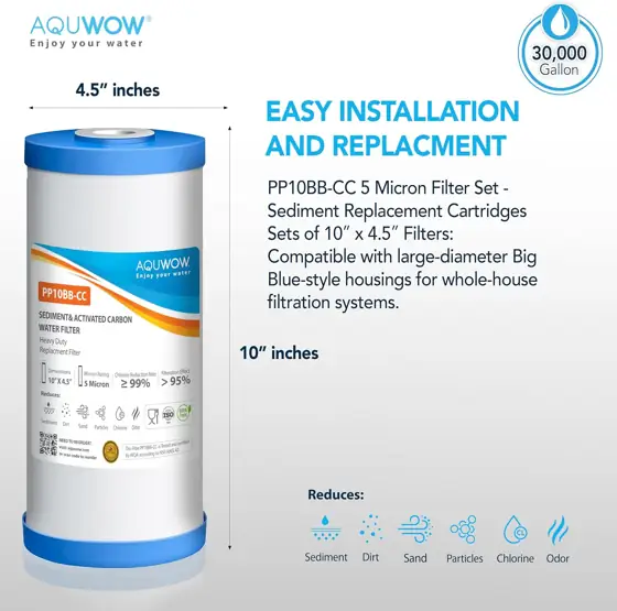 PP10BB-CC 5-Micron 4.5x10 Water Filter… — Photo 2