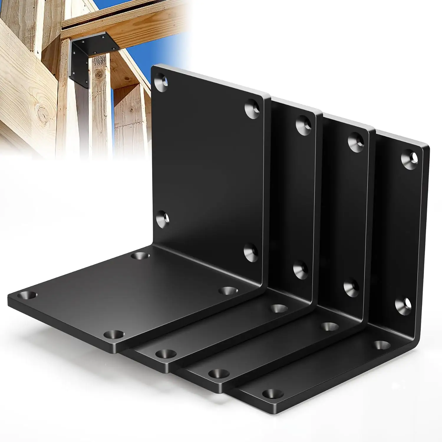 4 Pack 8"x8"x6" Post Brackets,… — Photo 1