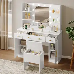HUANLEGO Vanity Desk with Mirror… — Photo 3