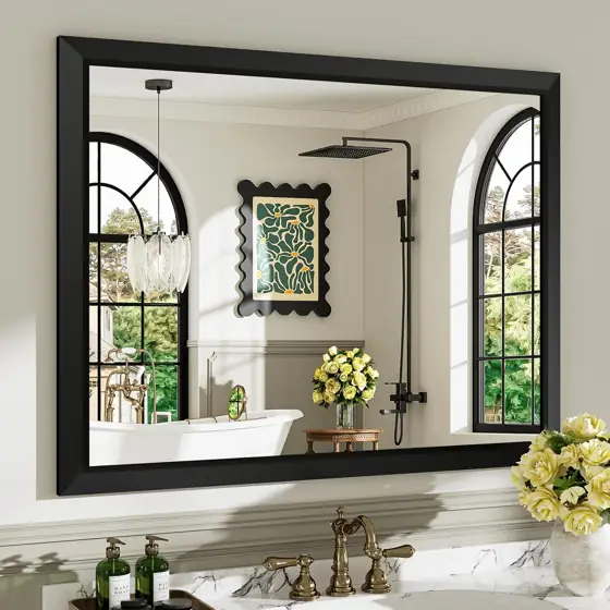 40x32 Black Beveled Wall Bathroom… — Photo 1