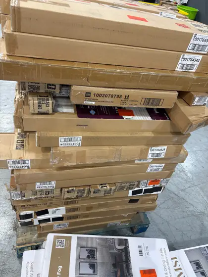 Pallet of assorted faux wood… — Photo 2