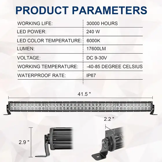 WeiSen 42" 240W Curved Light… — Photo 3