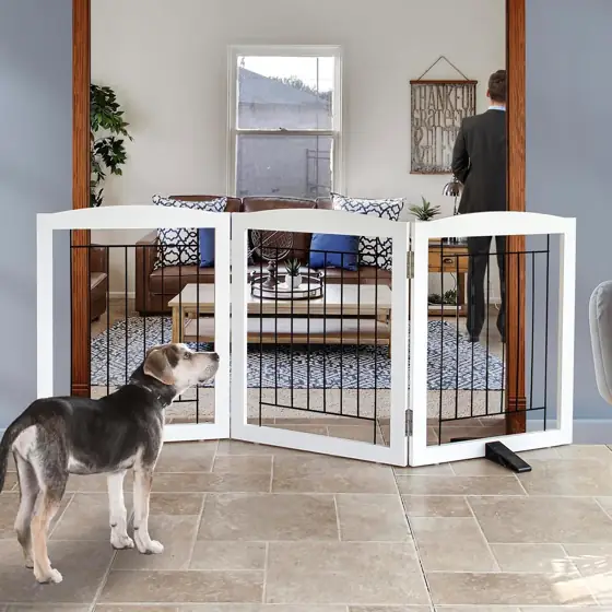 ZJSF Freestanding Dog Fence, Foldable… — Photo 1