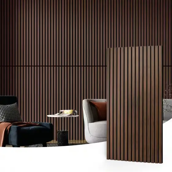 Dark Walnut Slat MDF Acoustic… — Photo 1