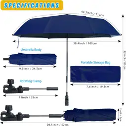 Beach Chair Umbrella with Clamp… — Photo 2