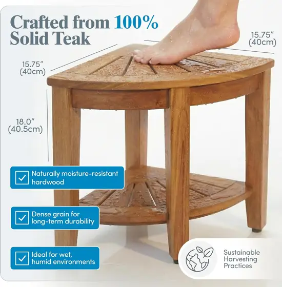 AquaTeak Kai Corner 15.5" Teak… — Photo 3