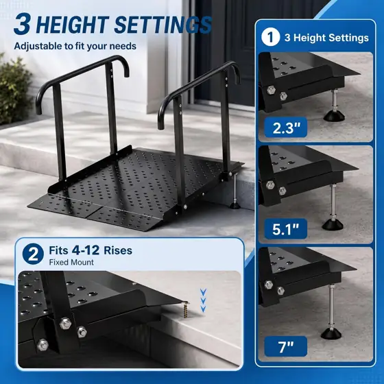 Wheelchair Ramp with Handrails, 4-12… — Photo 2