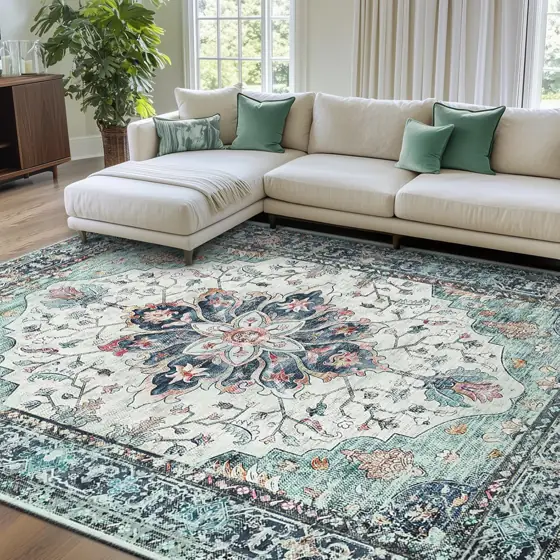RELEANY Washable Area Rug, 8'x10',… — Photo 1