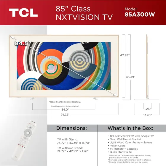 TCL 85-Inch NXTVISION Picture Frame… — Photo 2