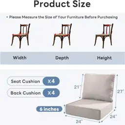6" Thick Outdoor Chair Cushion… — Photo 2