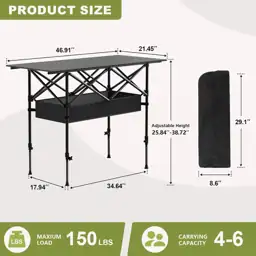 4FT Folding Camping Table, Portable… — Photo 3