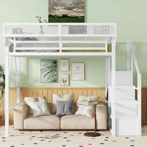 KEIKI Full-Size Metal Loft Bed… — Photo 3