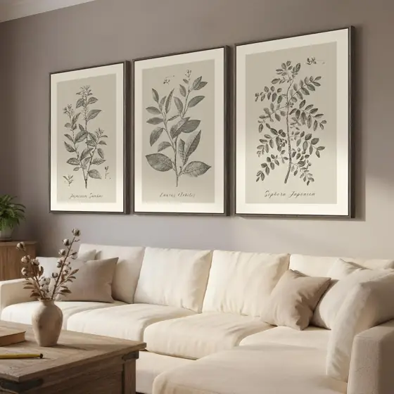 3 Piece Vintage Botanical Wall… — Photo 2