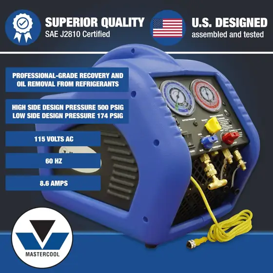Mastercool 69110 R134a/R12/R22/R410A Refrigerant Recovery… — Photo 3