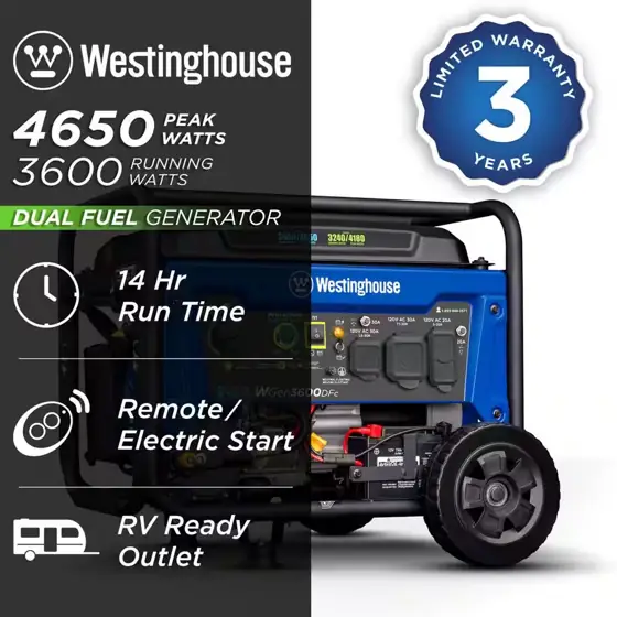 4650/3600-Watt Dual Fuel Gas/Propane Portable… — Photo 2