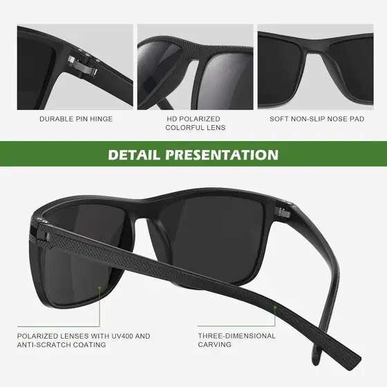 Fanshen Square Polarized Sunglasses for… — Photo 3