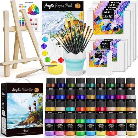 Nicpro 80PCS Acrylic Paint Canvas… — Photo 1