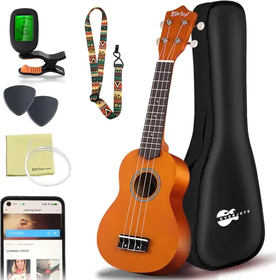 Everjoys Soprano Ukulele Beginner Kit… — Photo 1