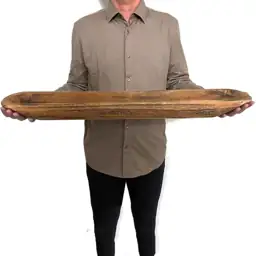 Wooden Dough Bowl Decor, Hand-Carved… — Photo 1