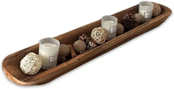 Wooden Dough Bowl Decor, Hand-Carved… — Photo 4