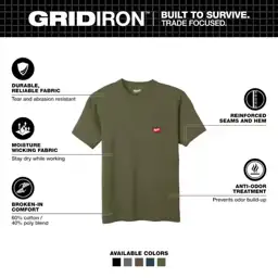 Men's Medium Green GRIDIRON Cotton/Polyester… — Photo 2