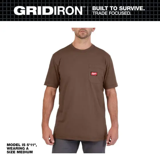 Men's Medium Brown GRIDIRON Cotton/Polyester… — Photo 1