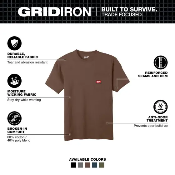 Men's Medium Brown GRIDIRON Cotton/Polyester… — Photo 2