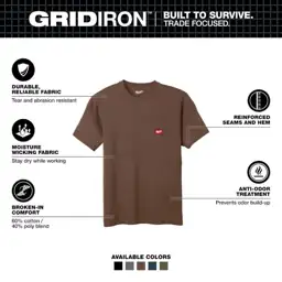 Men's Medium Brown GRIDIRON Cotton/Polyester… — Photo 2