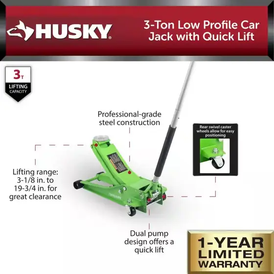 Husky 3-Ton Low Profile Floor… — Photo 2