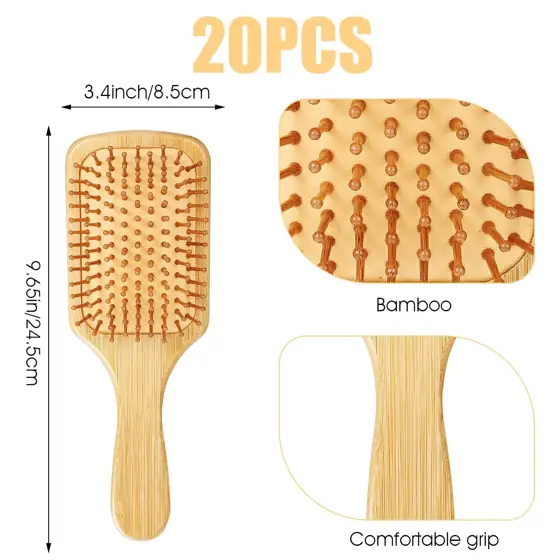 10 Pcs Bamboo Hair Brush… — Photo 2