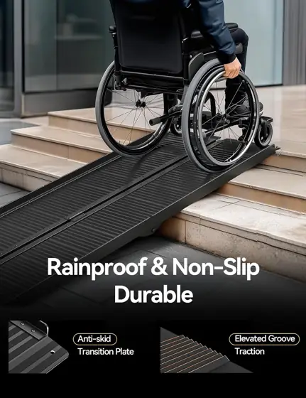 FACHNUO Black Aluminum 6FT Wheelchair… — Photo 4