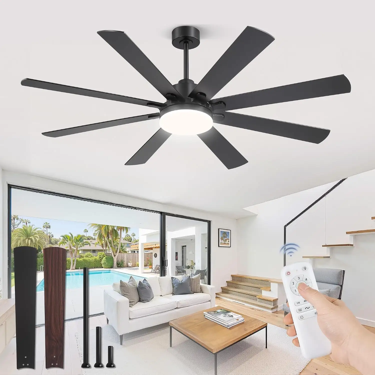 ZMISHIBO 65 Inch Black Ceiling… — Photo 1