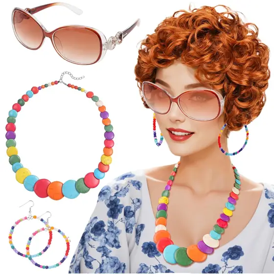 XEPST Red Curly Wig for… — Photo 1